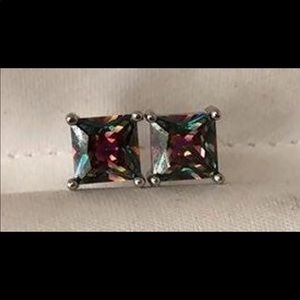 ROUND(last)2Ct) SAPPHIRE SILVER925 EARRINGS,ROUND